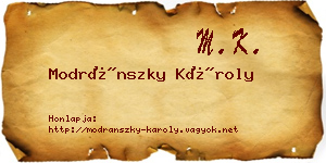 Modránszky Károly névjegykártya