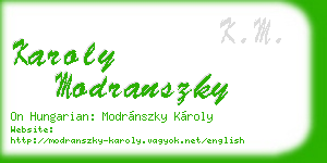 karoly modranszky business card