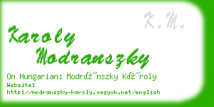 karoly modranszky business card